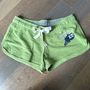 Derek Heart Lime Green NYC Embroidered Shorts